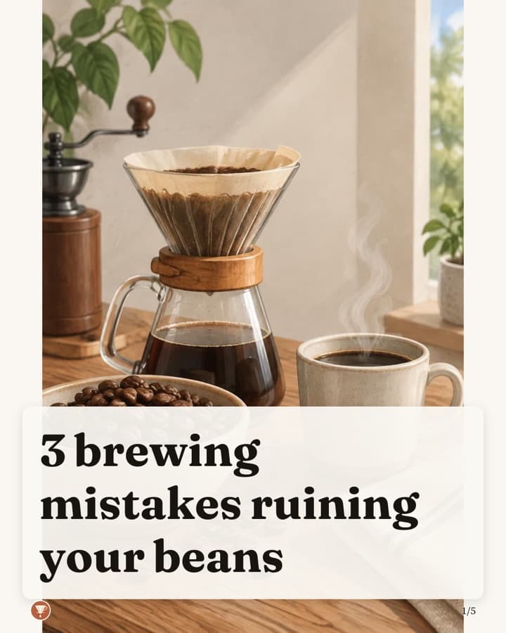 Slide 1 of 5: 3 brewing mistakes ruining your beans